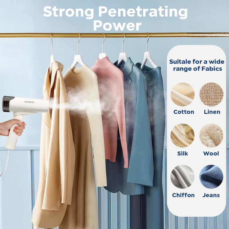 Letanta 2025 New Foldable Clothes Steamer Handheld, 1000W Travel Garment Steamer Iron for Clothes with 150ml Tank for Home, Office and Travel - Image 5